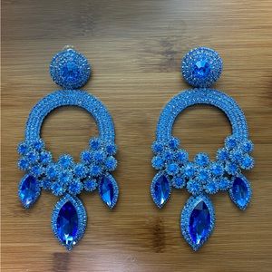 Rhinestone HUGE Chandelier Pageant Earrings